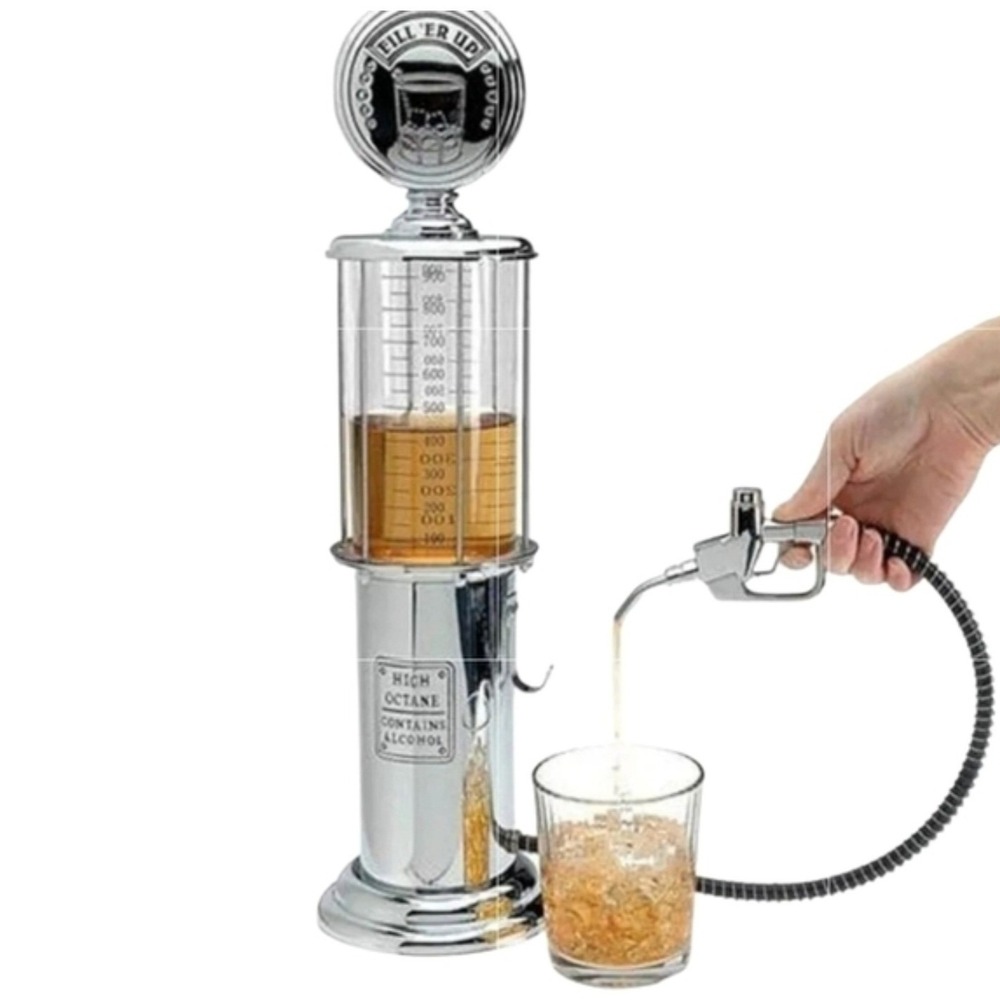 Godinger Fill 'Er Up High Octane Novelty Alcohol Dispenser 19"‎ Tall Gas Pump